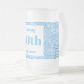 かわいらしパーソナライズされた誕生日グラスのマグギフト90th フロストグラスビールジョッキ (正面右)