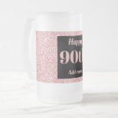 かわいらしパーソナライズされた誕生日グラスのマグギフト90th フロストグラスビールジョッキ (正面左)