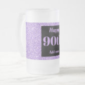 かわいらしパーソナライズされた誕生日グラスのマグギフト90th フロストグラスビールジョッキ (正面左)