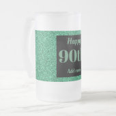 かわいらしパーソナライズされた誕生日グラスのマグギフト90th フロストグラスビールジョッキ (正面左)