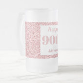 かわいらしパーソナライズされた誕生日グラスのマグギフト90th フロストグラスビールジョッキ (正面左)