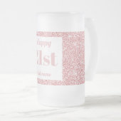 かわいらしパーソナライズされた誕生日グラスmagプレゼント21日 フロストグラスビールジョッキ (正面右)