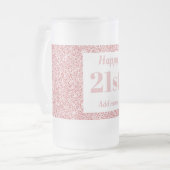かわいらしパーソナライズされた誕生日グラスmagプレゼント21日 フロストグラスビールジョッキ (正面左)