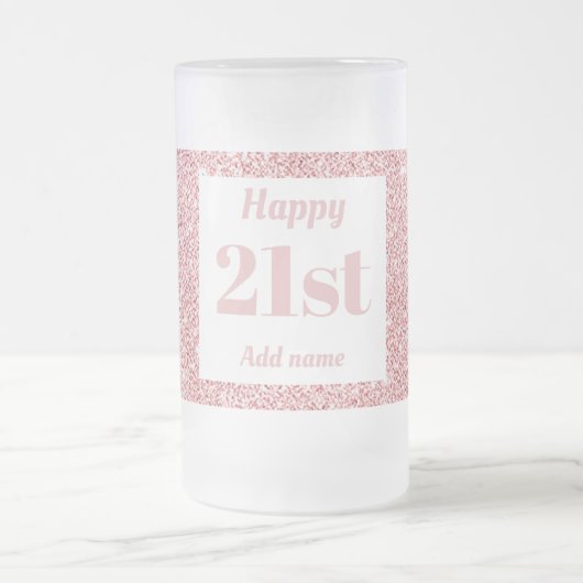 かわいらしパーソナライズされた誕生日グラスmagプレゼント21日 フロストグラスビールジョッキ (中央)