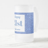 かわいらしパーソナライズされた誕生日グラスmagプレゼント21日 フロストグラスビールジョッキ (正面右)
