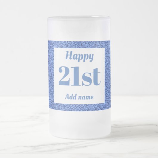 かわいらしパーソナライズされた誕生日グラスmagプレゼント21日 フロストグラスビールジョッキ (中央)