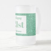 かわいらしパーソナライズされた誕生日グラスmagプレゼント21日 フロストグラスビールジョッキ (正面右)