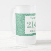 かわいらしパーソナライズされた誕生日グラスmagプレゼント21日 フロストグラスビールジョッキ (正面左)