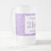 かわいらしパーソナライズされた誕生日グラスmagプレゼント21日 フロストグラスビールジョッキ (正面左)