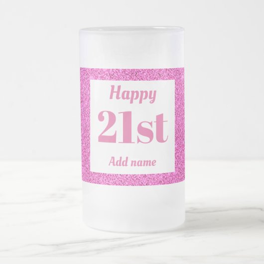 かわいらしパーソナライズされた誕生日グラスmagプレゼント21日 フロストグラスビールジョッキ (中央)