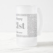 かわいらしパーソナライズされた誕生日グラスmagプレゼント21日 フロストグラスビールジョッキ (正面右)