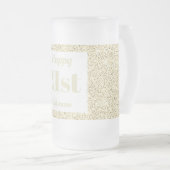 かわいらしパーソナライズされた誕生日グラスmagプレゼント21日 フロストグラスビールジョッキ (正面右)