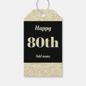 かわいらしパーソナライズされた誕生日ラベル80日 ギフトタグ (正面)