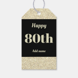 かわいらしパーソナライズされた誕生日ラベル80日 ギフトタグ