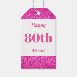 かわいらしパーソナライズされた誕生日ラベル80日 ギフトタグ