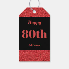 かわいらしパーソナライズされた誕生日ラベル80日 ギフトタグ