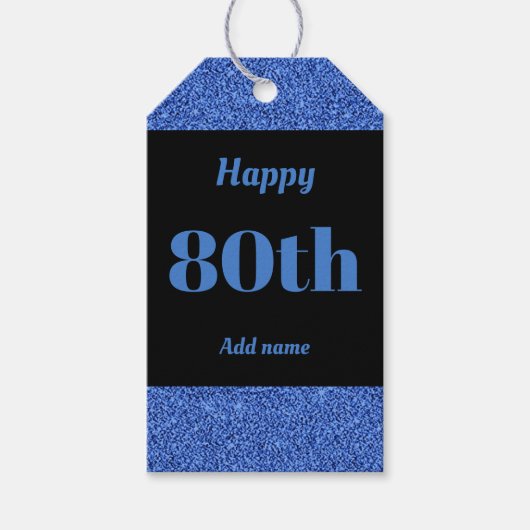 かわいらしパーソナライズされた誕生日ラベル80日 ギフトタグ (正面)