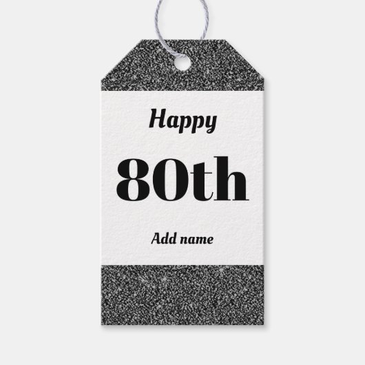 かわいらしパーソナライズされた誕生日ラベル80日 ギフトタグ (正面)