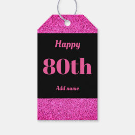 かわいらしパーソナライズされた誕生日ラベル80日 ギフトタグ