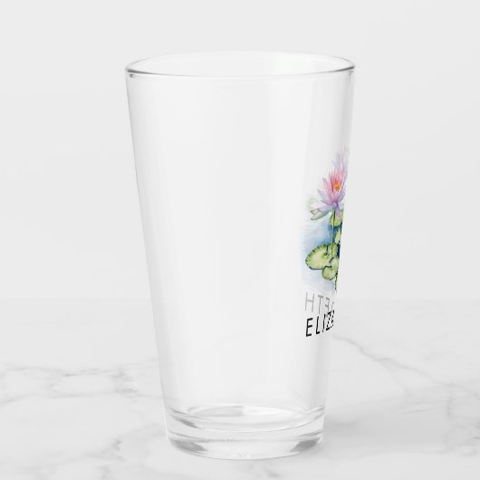 かわいらしパーソナライズされた誕生月花名前をカスタムする タンブラーグラス (右)