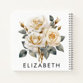 かわいらしパーソナライズされた誕生月花名前をカスタムする ノートブック (裏面)