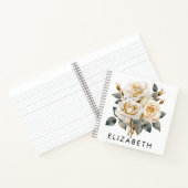かわいらしパーソナライズされた誕生月花名前をカスタムする ノートブック (内部)