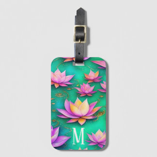 かわいらしパーソナライズされた輪蓮花模様 ラゲッジタグ