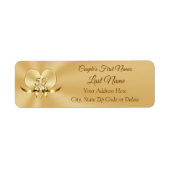 かわいらしパーソナライズされた金ゴールド・アドレスの戻り値ラベル ラベル (正面)