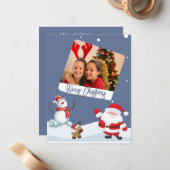 かわいらしパーソナライズされたChristmas Photo Card ノートカード (正面/裏面インサイチュ)