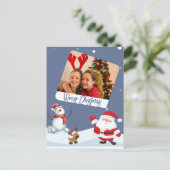 かわいらしパーソナライズされたChristmas Photo Card ポストカード (スタンド正面)