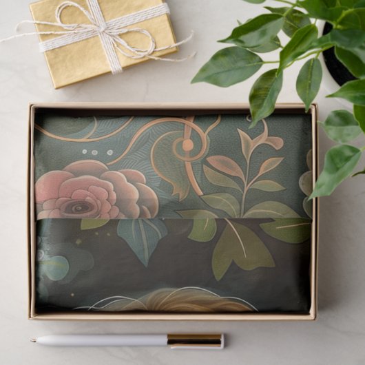 かわいらしビクトリアンお洒落花 薄葉紙 (ギフト)