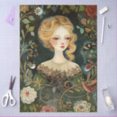 かわいらしビクトリアンお洒落花 薄葉紙 (クラフト)