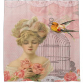 かわいらしビクトリアンエレガントヴィンテージ シャワーカーテン (正面)