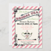 かわいらしビクトリアンブライダルシャワー茶パーティー 招待状 (正面)