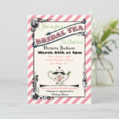 かわいらしビクトリアンブライダルシャワー茶パーティー 招待状 (スタンド正面)