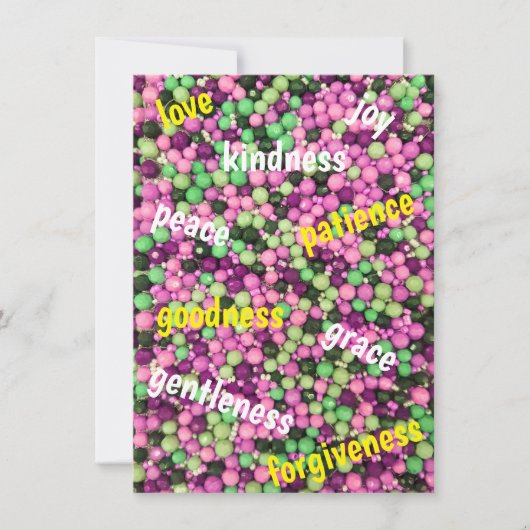 かわいらしビーズ&Virtueフラットグリーティングカード (正面)