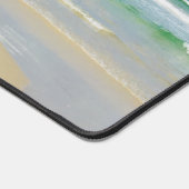 かわいらしビーチハウスパーソナライズされた沿岸写真 デスクマット (コーナー)