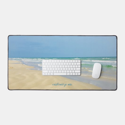 かわいらしビーチハウスパーソナライズされた沿岸写真 デスクマット (キーボード&マウス)