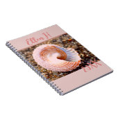 かわいらしビーチ年記日記のピンクの貝殻 ノートブック (右側)