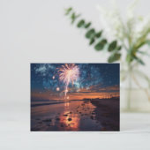 かわいらしビーチ花火 ポストカード (スタンド正面)