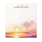 かわいらしビーチ&サンセットをテーマにした「To Do List」 ノートパッド (正面)