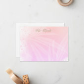 かわいらしピパーソナライズされたンク水色ノートカード ノートカード (正面/裏面インサイチュ)
