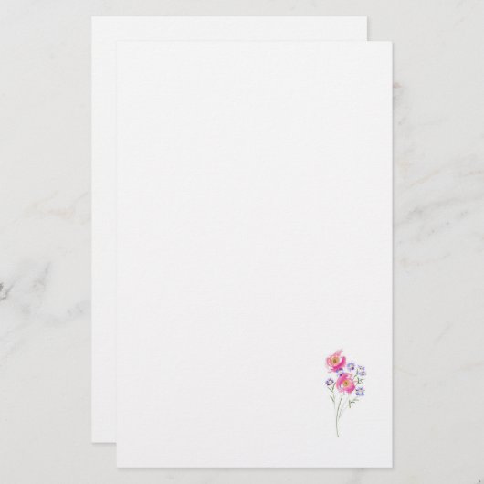 かわいらしピンお洒落クフローラ 便箋 (正面/裏面)