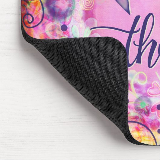 かわいらしピンクつるの引用文の感光 マウスパッド (コーナー)