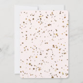 かわいらしピンクとフェイク金ゴールド仮想ブライダルシャワー 招待状 (裏面)