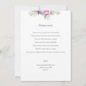 かわいらしピンクと薄紫の水色のチューリップフローラ 招待状 (裏面)