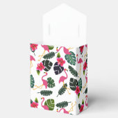 かわいらしピンクのフラミンゴと花 フェイバーボックス (オープン)