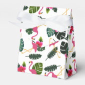 かわいらしピンクのフラミンゴと花 フェイバーボックス (正面サイド)