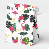 かわいらしピンクのフラミンゴと花 フェイバーボックス (裏面サイド)