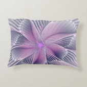 かわいらしピンクの花モダン抽象芸術 アクセントクッション (裏面)